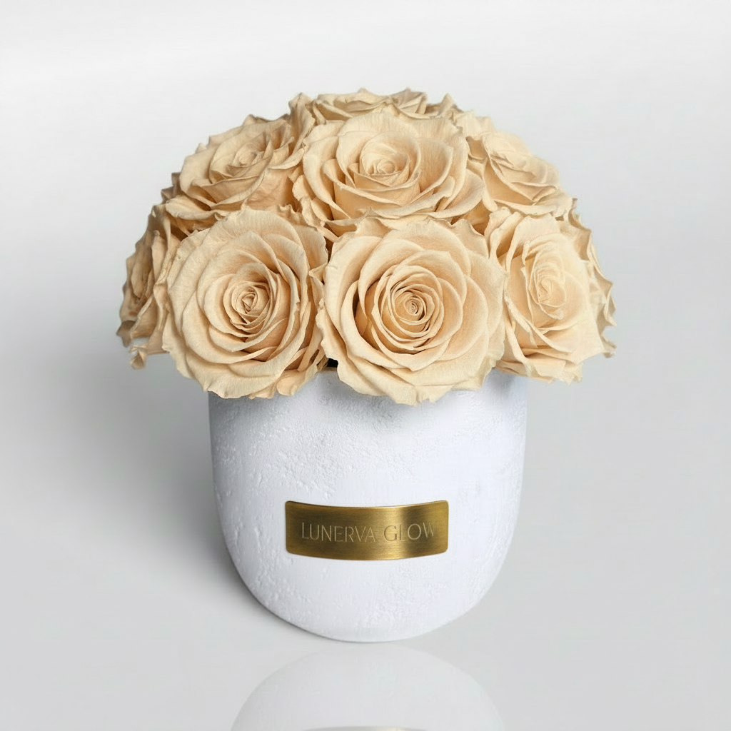 White Solid Vase | Gold