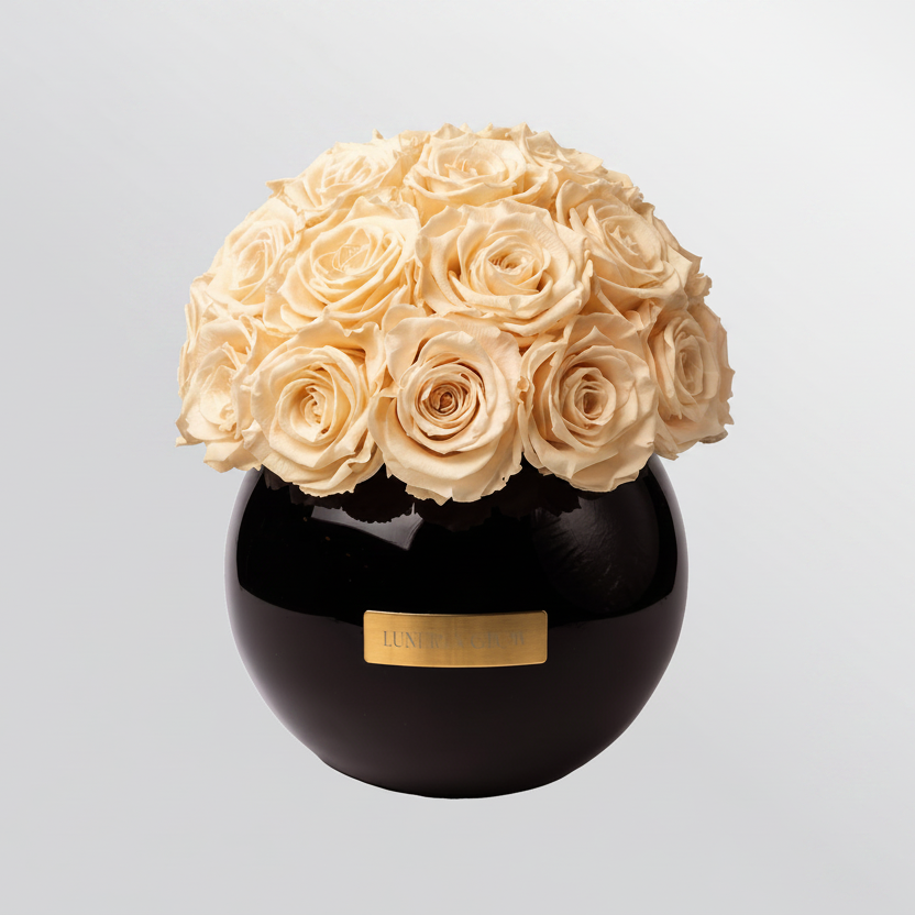 Black Glass Vase |Gold