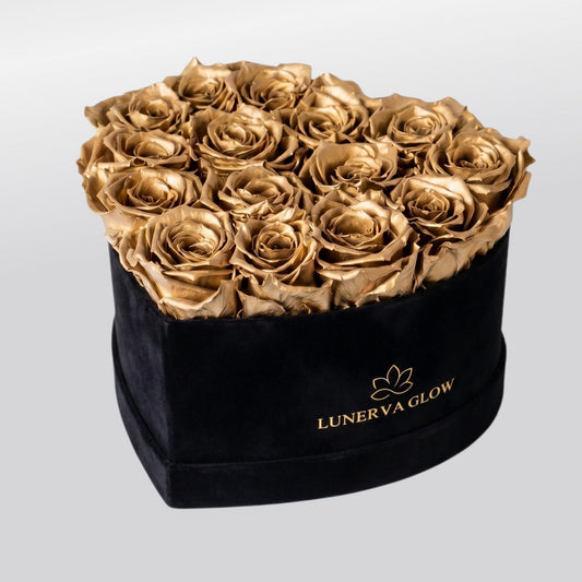 Black Velvet Heartbox |Gold