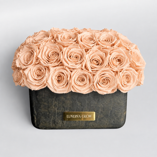 Black-Gold Oval Vase|Peach
