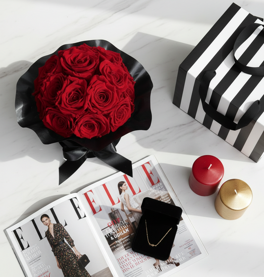 Black Splendid Flowerbox| Royal Red
