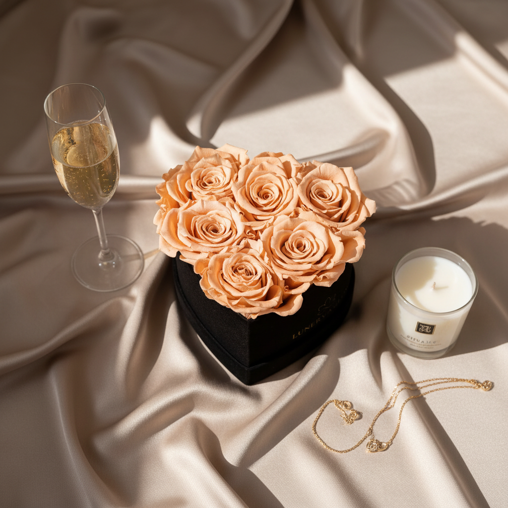 Black Velvet Heartbox |Peach|S