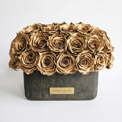 Black-Gold Oval Vase| Gold