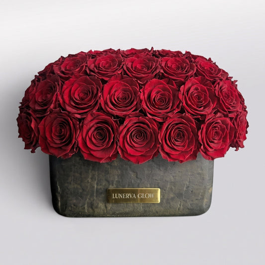 Black-Gold Oval Vase| Royal Red