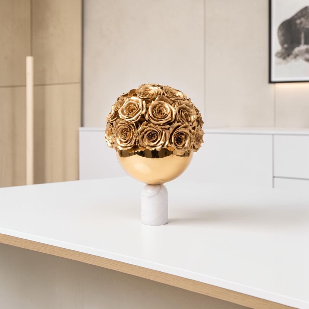 White Marble Bowl |Gold