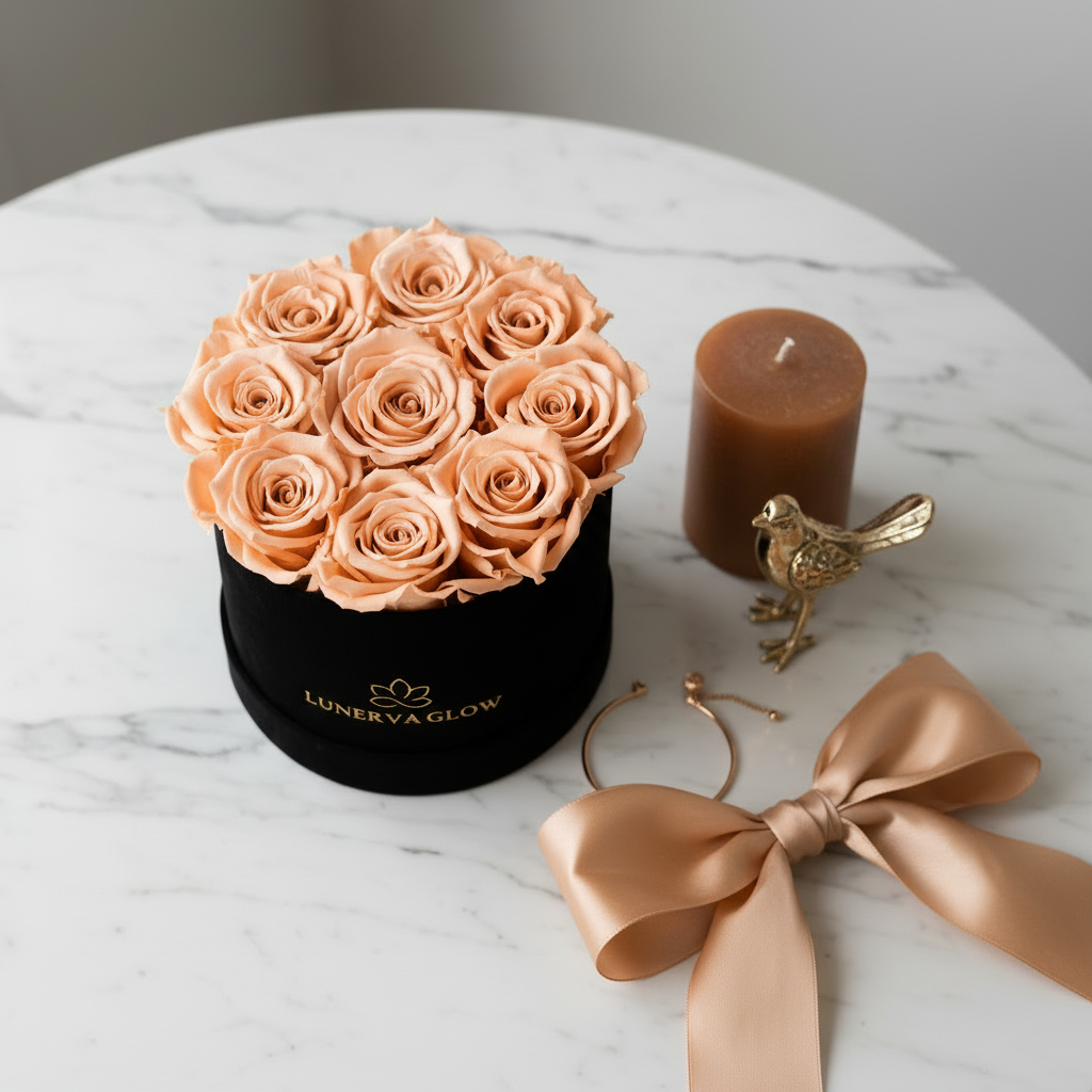 Black Velvet Flowerbox |Peach