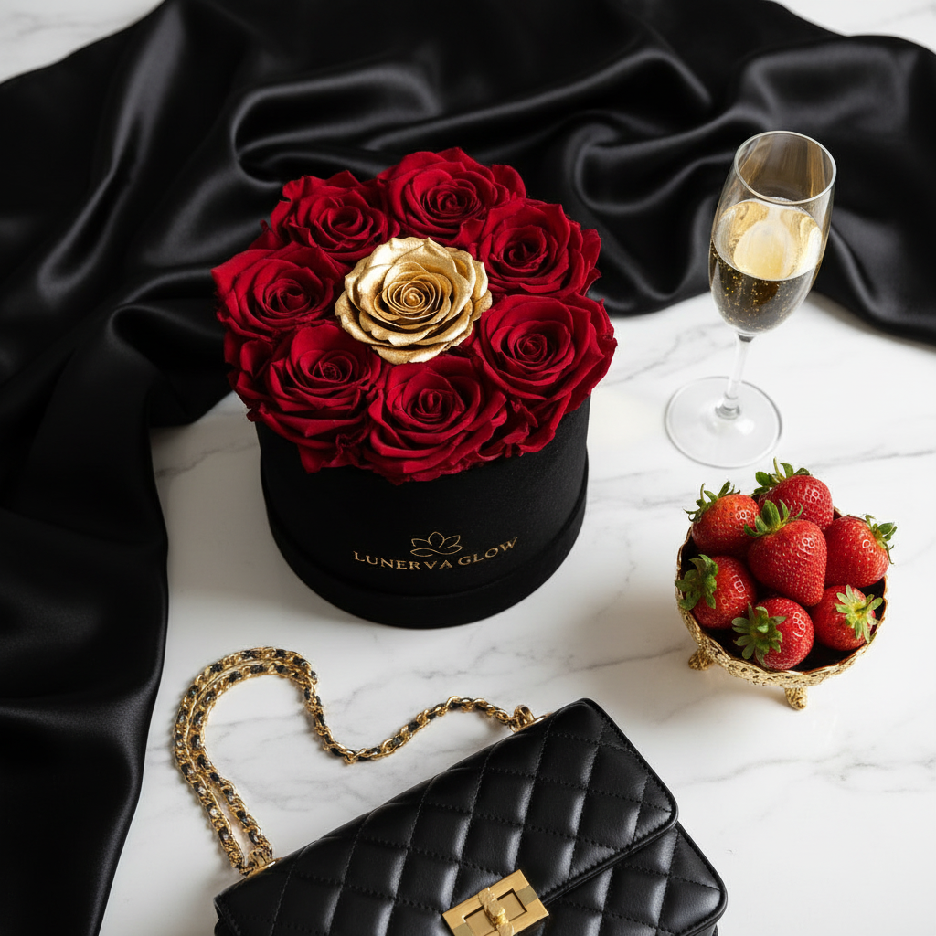 Black Velvet Round Flowerbox Mix