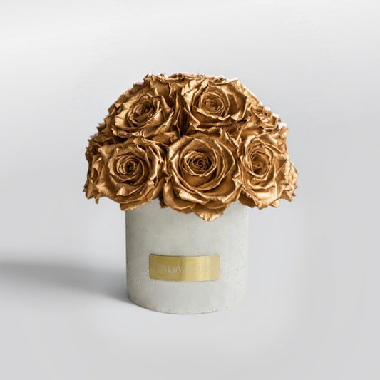 Gray Solid Beton Vase XS|Metallic Gold