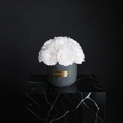Black Solid Vase S | White