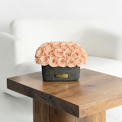 Black-Gold Oval Vase|Peach