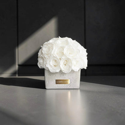Beton Oval Vase XS|White