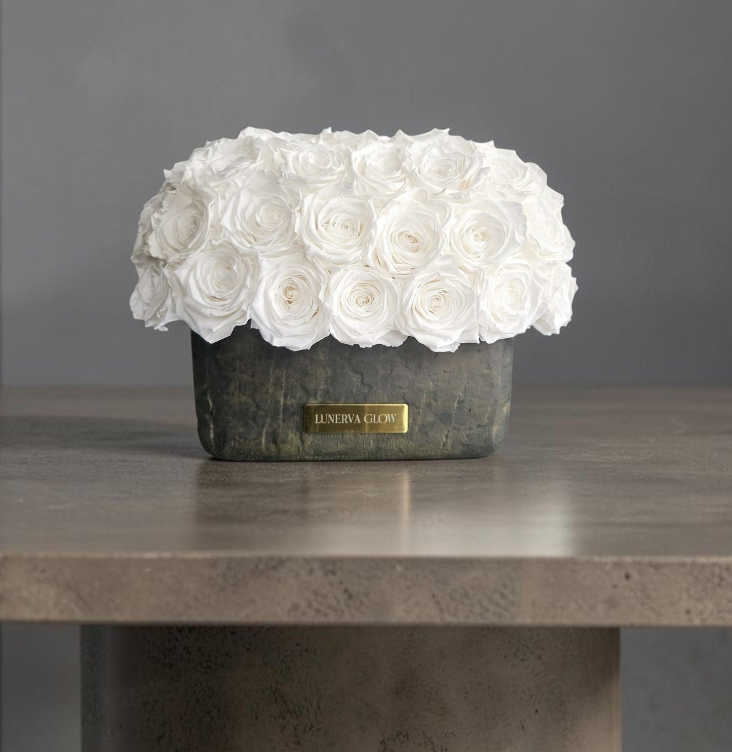 Black-Gold Oval Vase| White