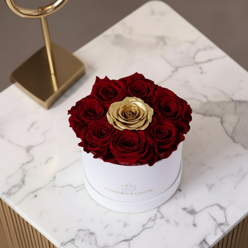 White Velvet Round Flowerbox Mix