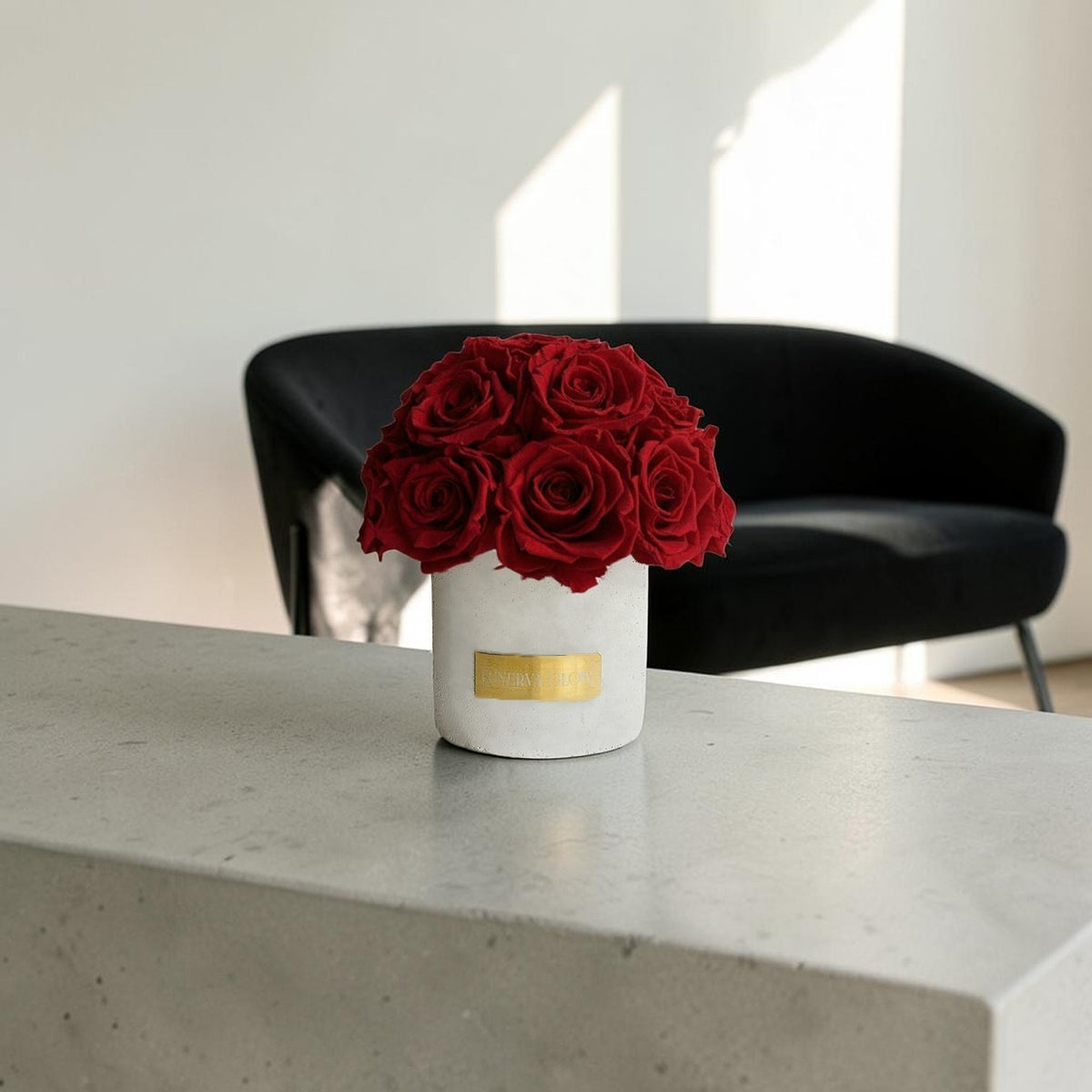 Gray Solid Beton Vase XS| Royal Red
