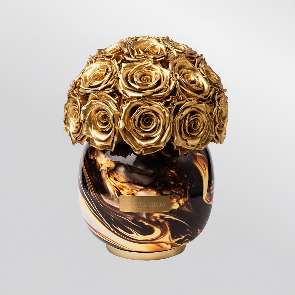 Black Metal Vase |Gold